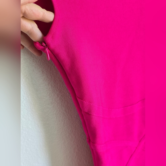 Marciano Pink Sheath Dress Asymmetrical Neckline - Picture 9 of 9